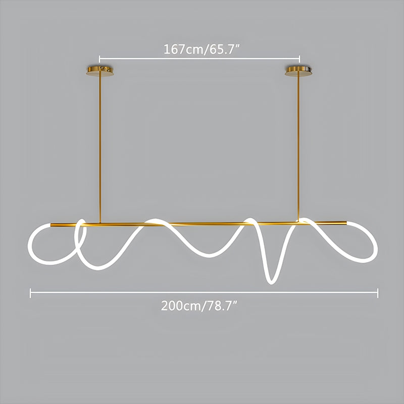 Nuvlight Modern Long Hose Led Pendant Light for Dining Room