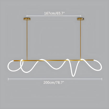 Nuvlight Modern Long Hose Led Pendant Light for Dining Room