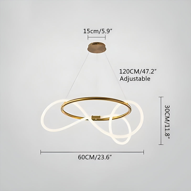 Nuvlight Modern Long Hose Led Pendant Light for Dining Room