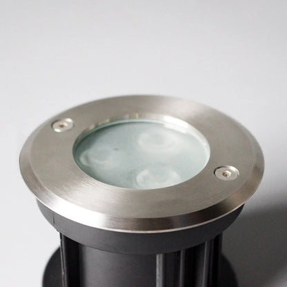 Irondale Minimalist Outdoor Ground Lights - Black Metal & Glass Round Design for Garden