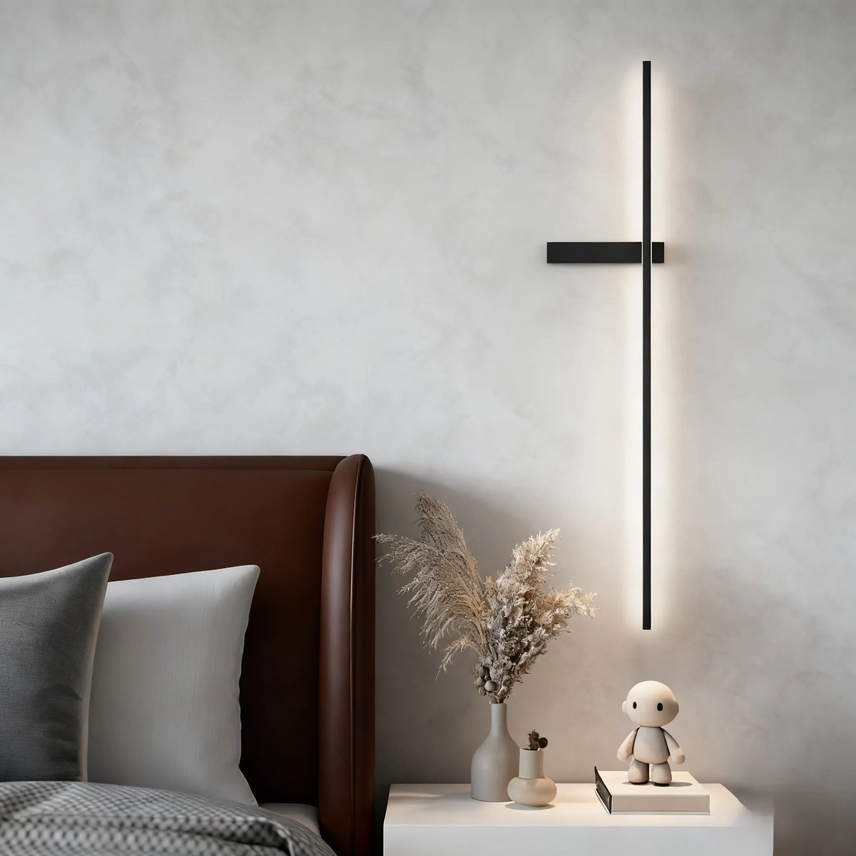 Nuvlight Modern Linear LED Wall Lamp – Black Solar & Sensor Light Outdoor