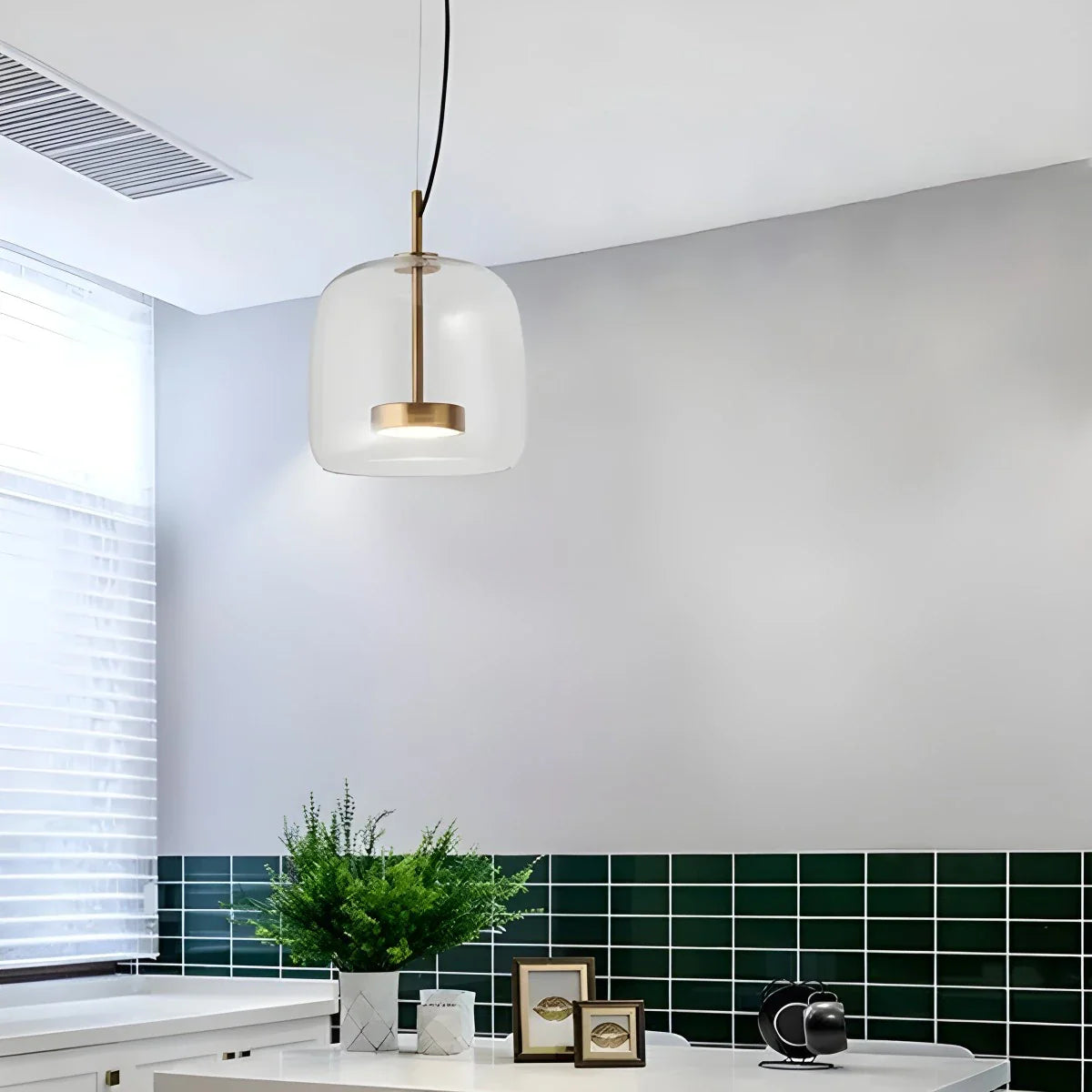 Glass Globe Pendant Light for Dining Room