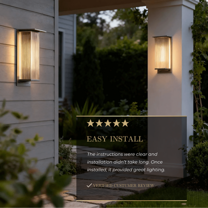 Irondale Industrial Rectangular LED Outdoor Wall Lamp – Waterproof Light for Courtyard