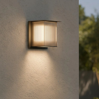 Irondale Industrial Rectangular LED Outdoor Wall Lamp – Waterproof Light for Courtyard