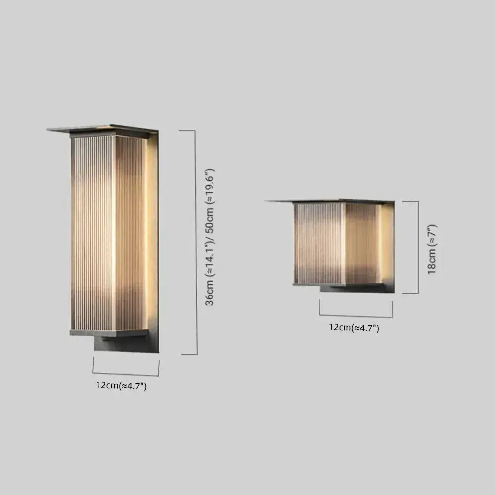 Irondale Industrial Rectangular LED Outdoor Wall Lamp – Waterproof Light for Courtyard