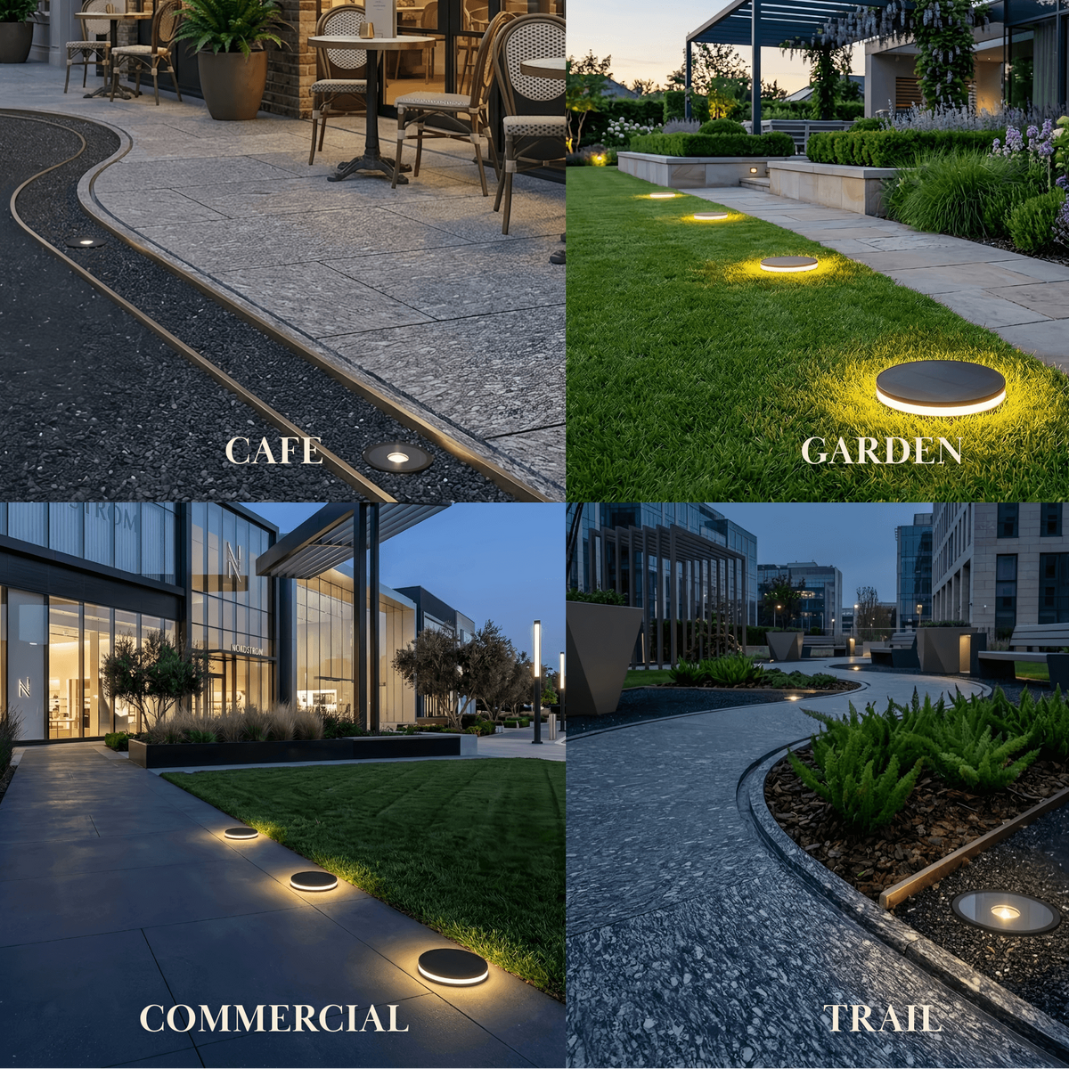 Irondale Industrial Outdoor Deck Step Lights - Black Round Metal Design for Garden
