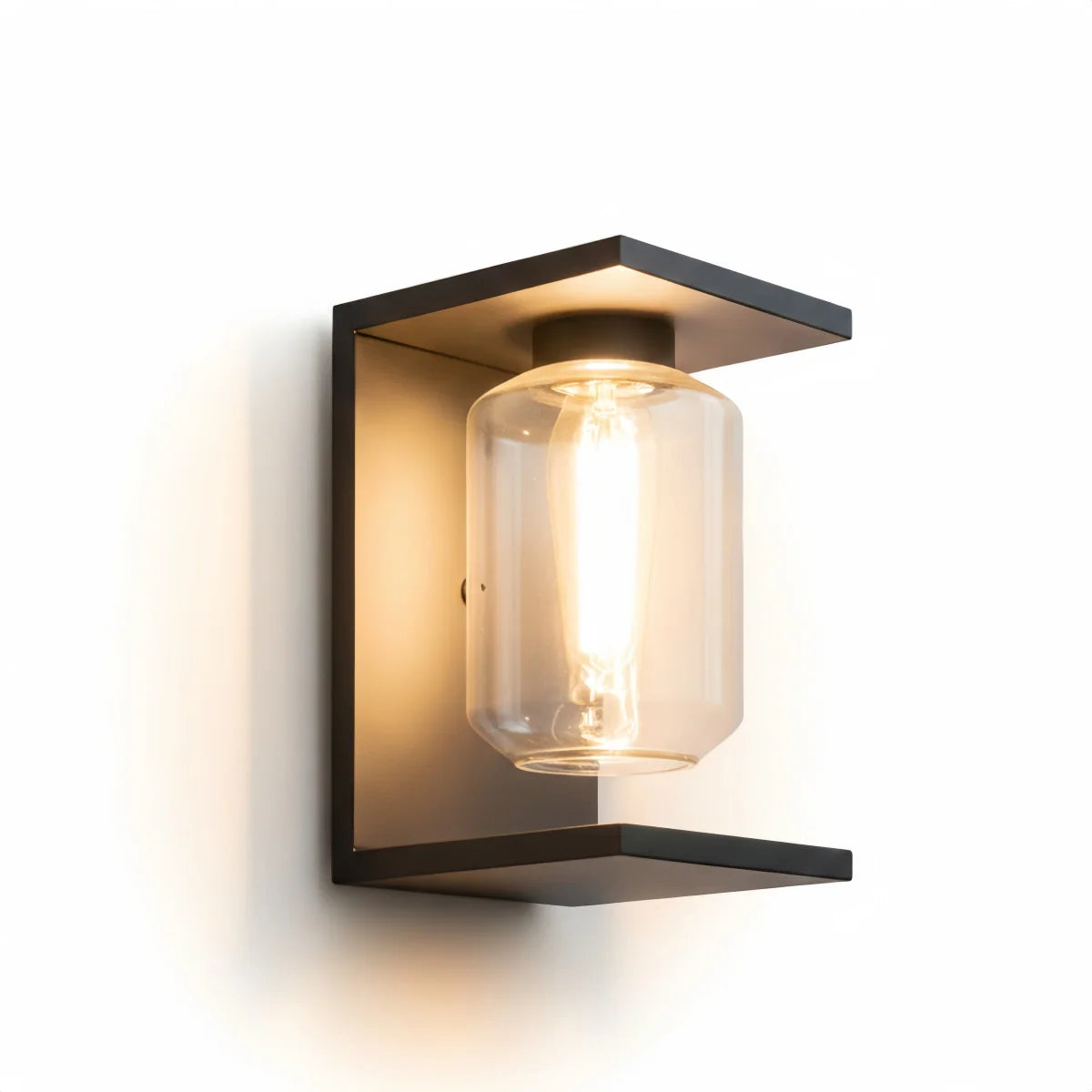 Irondale Industrial Solar LED Wall Sconce – Black Outdoor Light for Patio