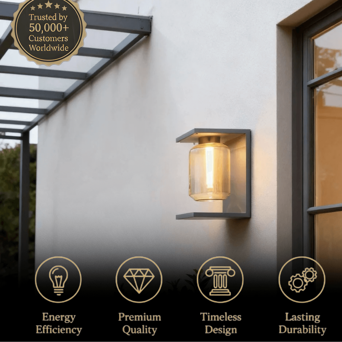 Irondale Industrial Solar LED Wall Sconce – Black Outdoor Light for Patio