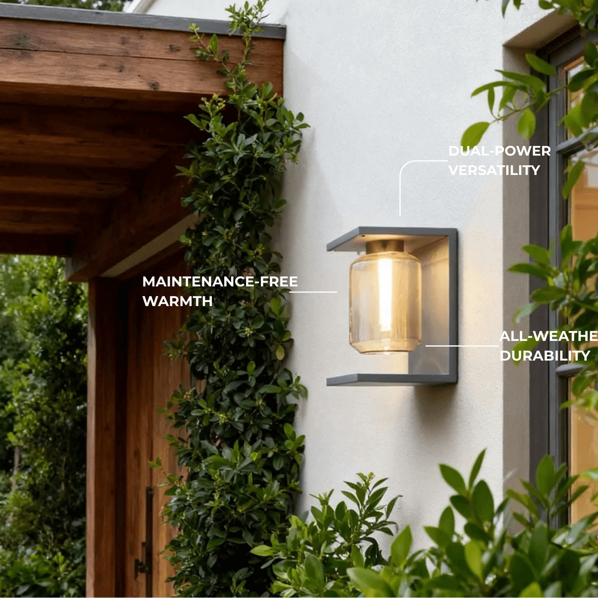 Irondale Industrial Solar LED Wall Sconce – Black Outdoor Light for Patio