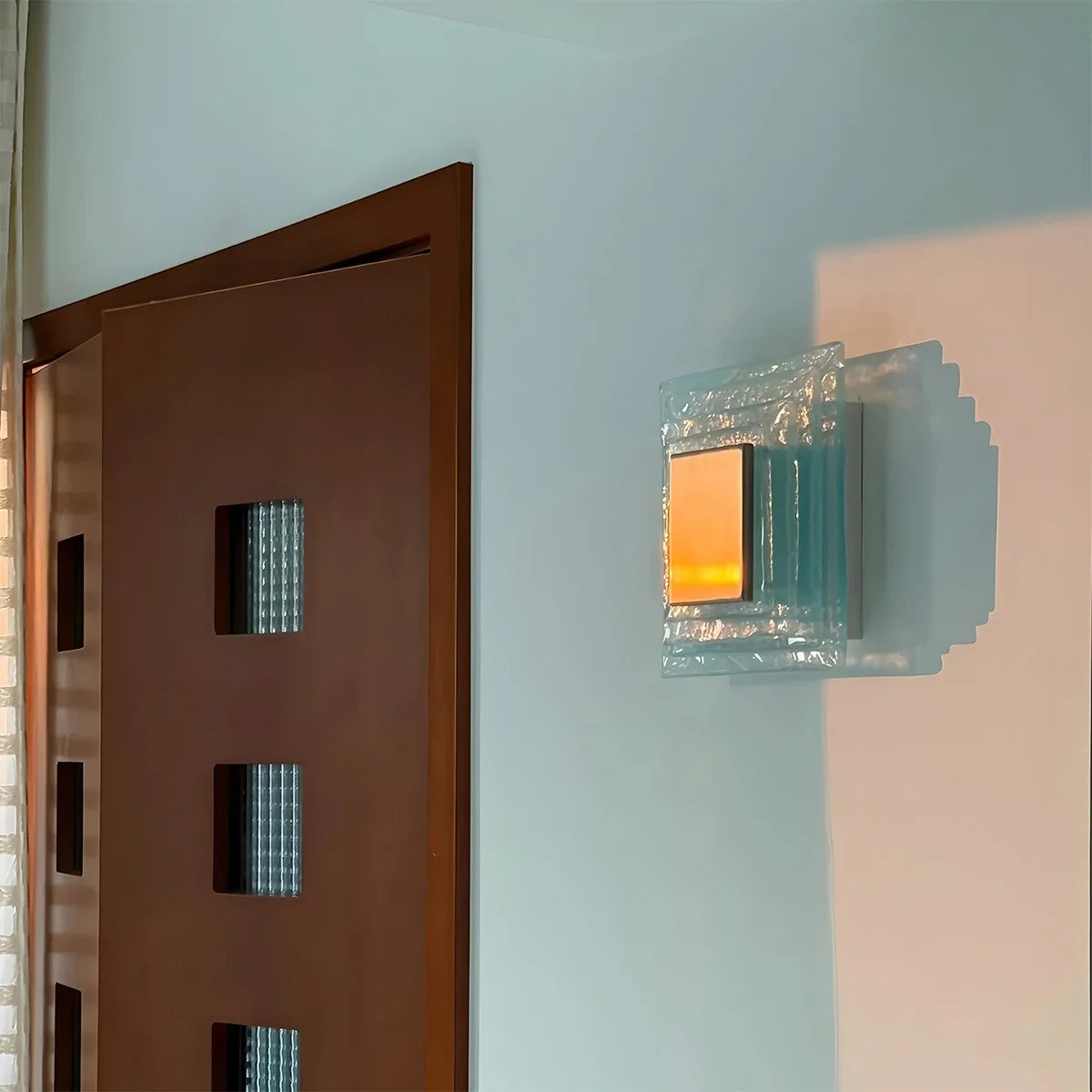 Water Ripple Glass Wall Sconce for Bedroom and Hallway