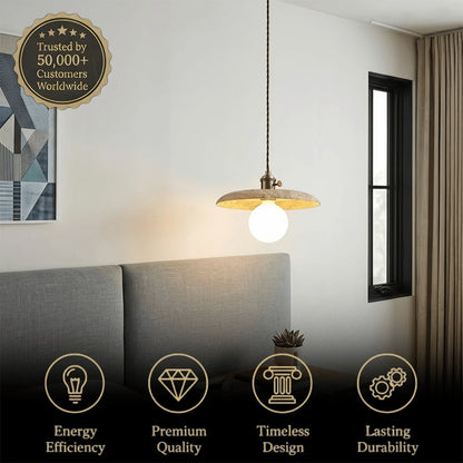 Strata LED Travertine Pendant Light