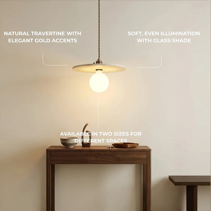 Strata LED Travertine Pendant Light