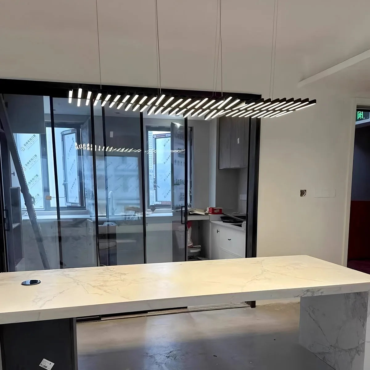 Fishbone Linear Chandelier for Dining Table and Kitchen Island