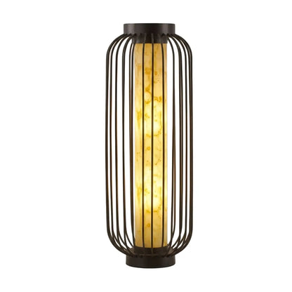 Lunara Modern Solar Floor Lamp - Black Metal Lantern for Courtyard (Waterproof)