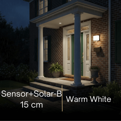 Lunara Modern Solar LED Outdoor Wall Lamp – Waterproof Sensor Light for Courtyard