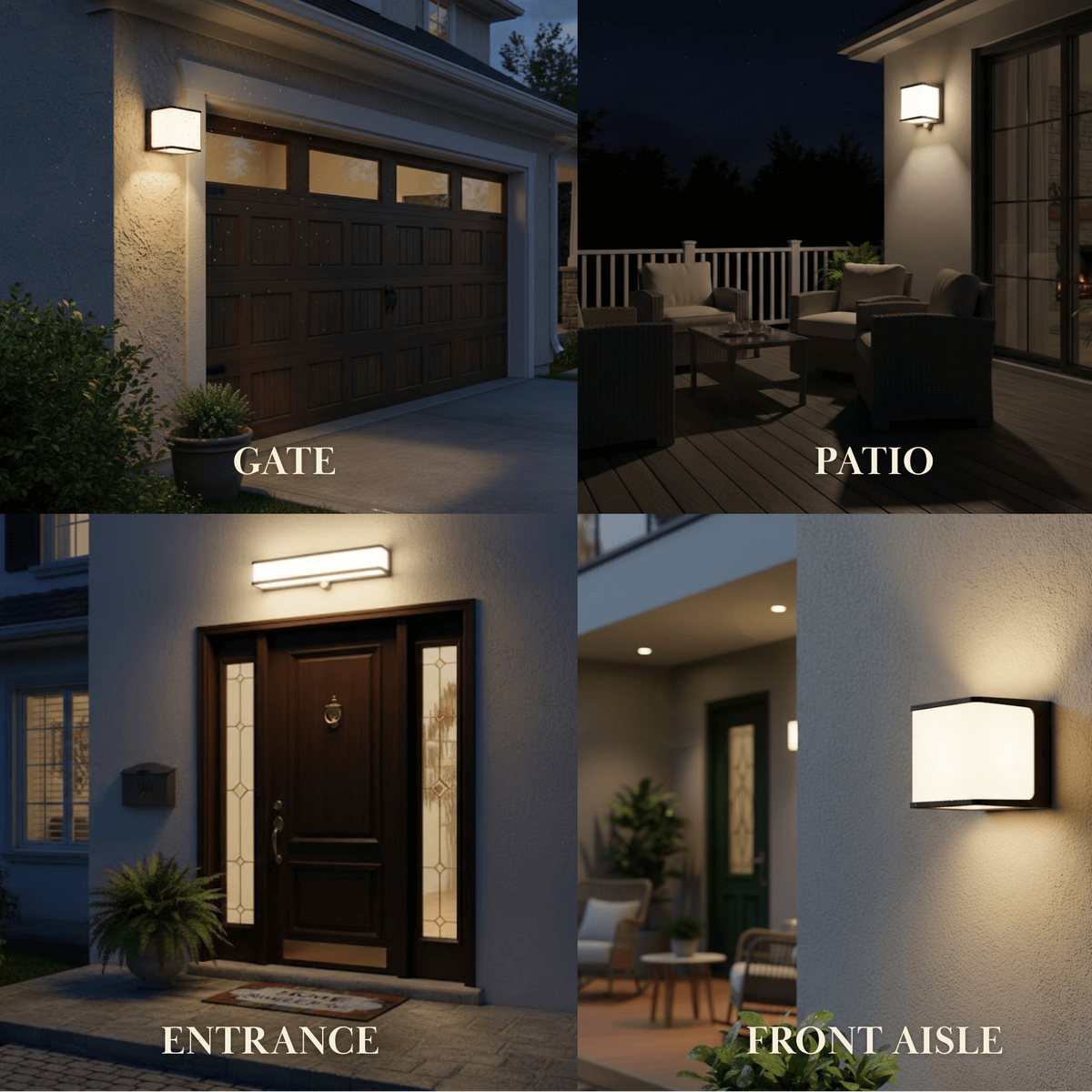 Lunara Modern Solar LED Outdoor Wall Lamp – Waterproof Sensor Light for Courtyard