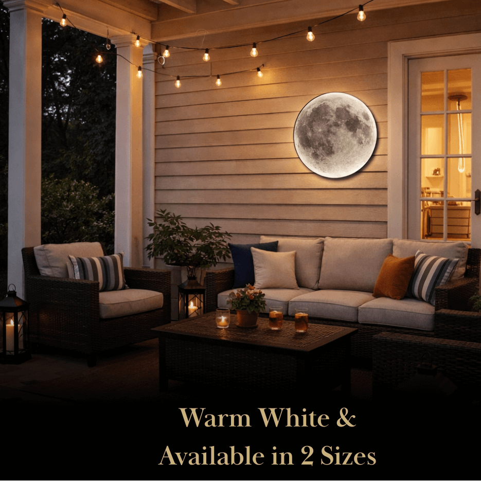 Moon Wall Light Luna, Waterproof Outdoor Moon Sconce for Patio Garden & Bathroom