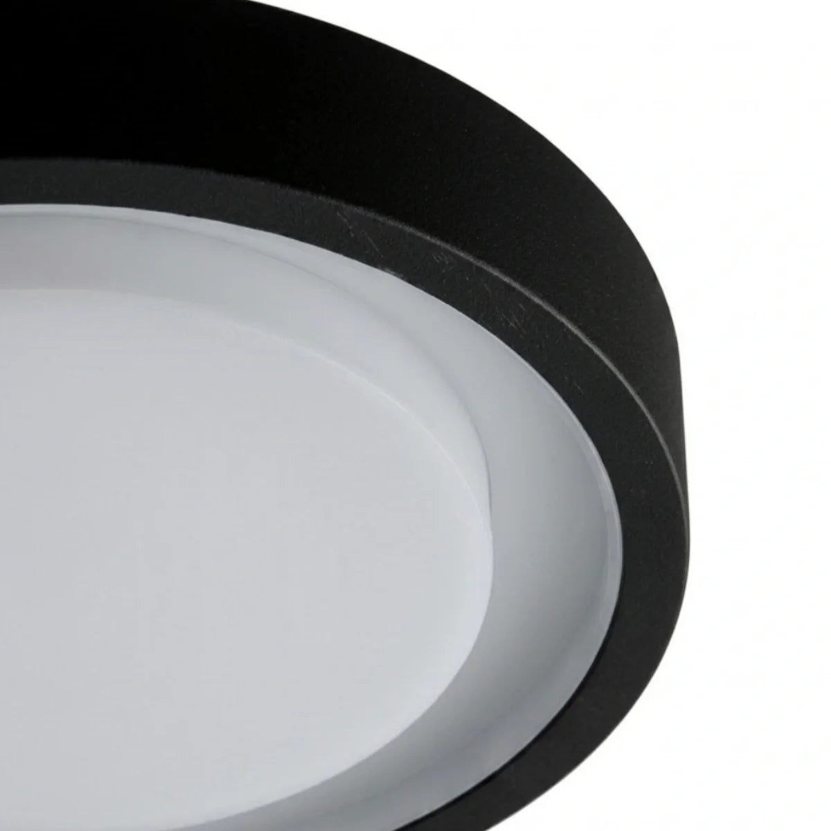 Embrace Modern Outdoor Wall Lamp - Black Metal & Acrylic Round Design for Garden