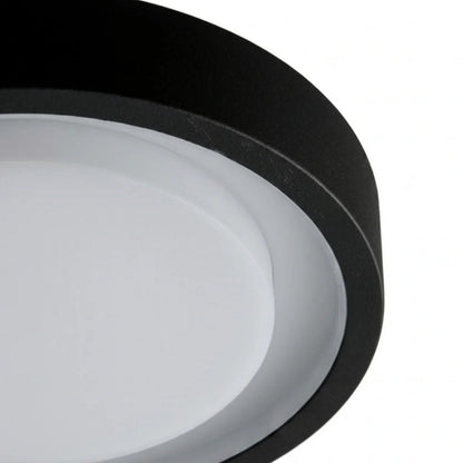 Embrace Modern Outdoor Wall Lamp - Black Metal & Acrylic Round Design for Garden