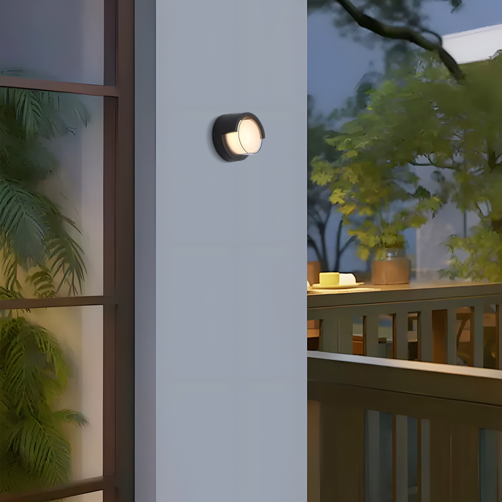 Irondale Modern Metal/Acrylic Outdoor Wall Lamp - Round/Rectangular External Wall
