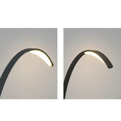 Velora Minimalist Metal & Acrylic Pathway Light - Black Curve for Outdoor Pool