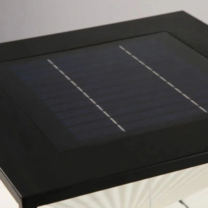 Arcato Modern Metal Solar Outdoor Pillar Lights - Black Pyramid Design Courtyard