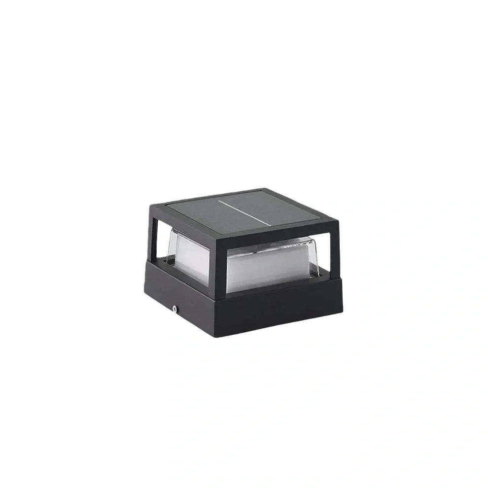Nuvlight Modern Metal Outdoor Lamp - Black Cube & Cylinder Design