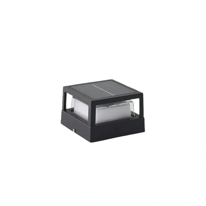 Nuvlight Modern Metal Outdoor Lamp - Black Cube & Cylinder Design
