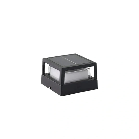 Nuvlight Modern Metal Outdoor Lamp - Black Cube & Cylinder Design