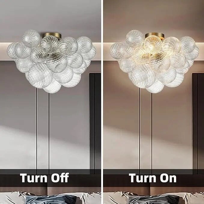 Hand-Blown Bubble Glass Pendant Light