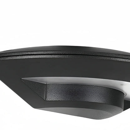 Irondale Minimalist Disc-Shaped Wall Lamp - Black Metal for Outdoor Corridor