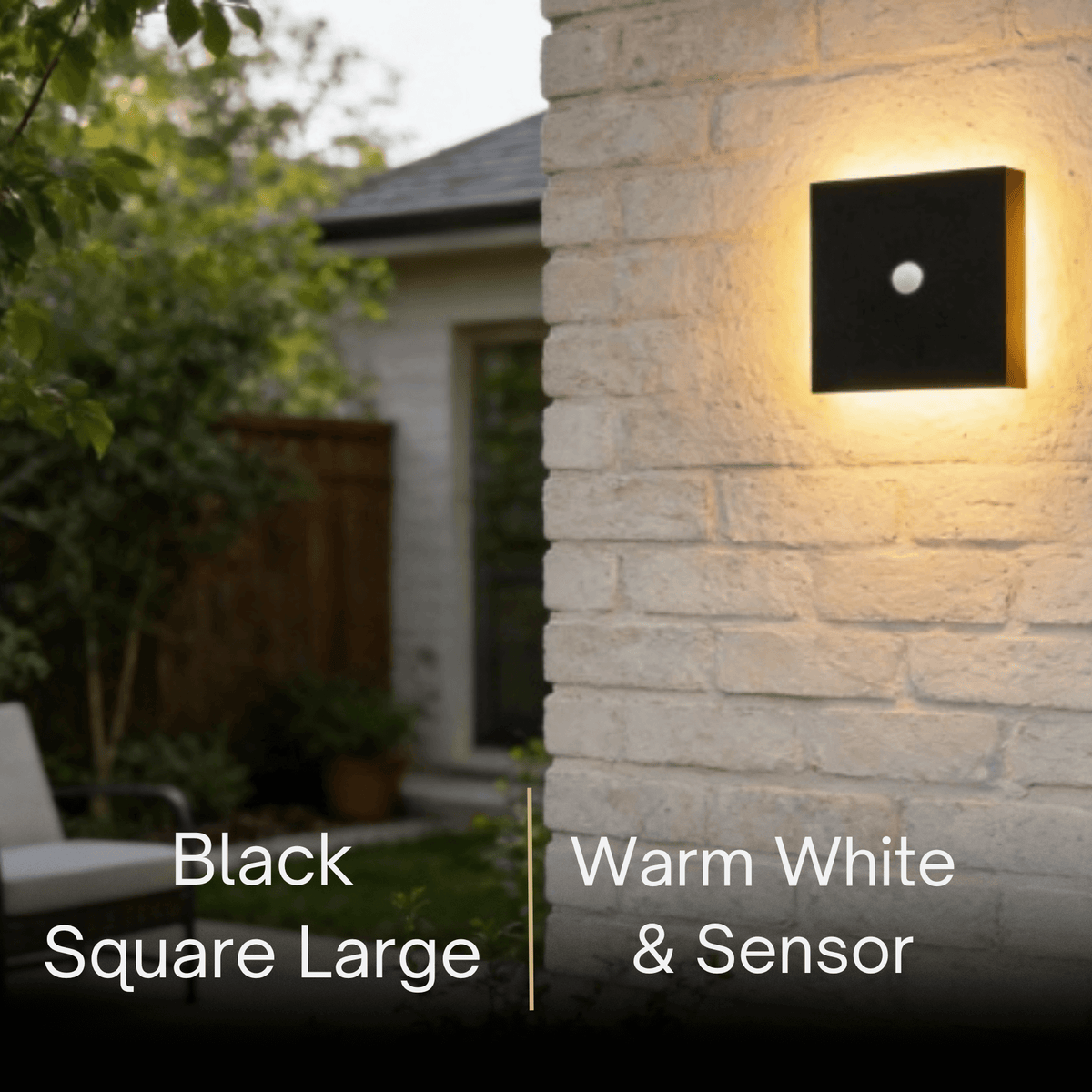 Solara Minimalist LED Outdoor Wall Lamp – Black/White Round/Square Porch Sensor Light