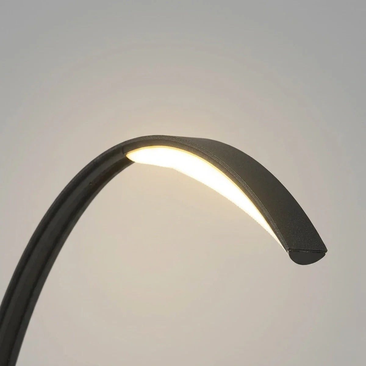 Velora Minimalist Metal & Acrylic Pathway Light - Black Curve for Outdoor Pool