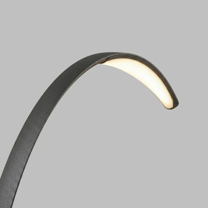 Velora Minimalist Metal & Acrylic Pathway Light - Black Curve for Outdoor Pool