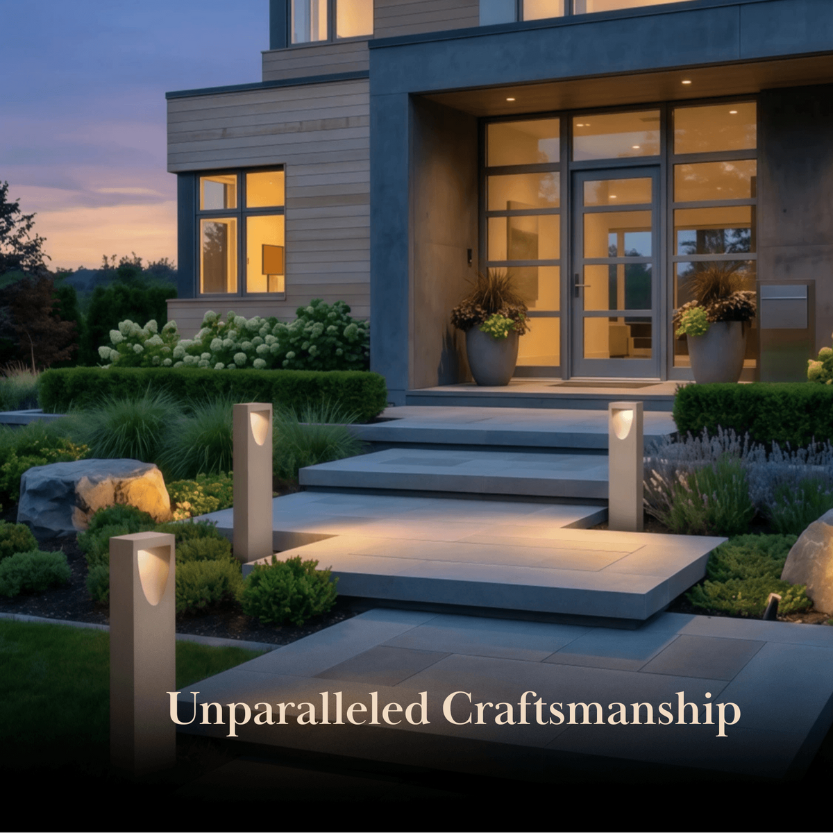 Arcato Minimalist Metal & Stone Path Light - Grey Rectangular for Outdoor