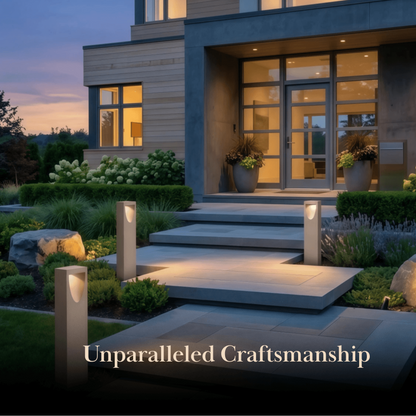 Arcato Minimalist Metal & Stone Path Light - Grey Rectangular for Outdoor