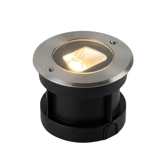 Nuvlight Minimalist Outdoor Deck Lights - Black Metal & Glass Cylindrical for Stairs