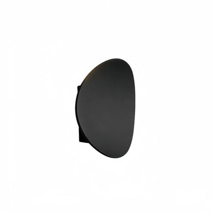 Velora Minimalist Pebble Outdoor Wall Lamp - Black/Grey Metal/Acrylic for Patio