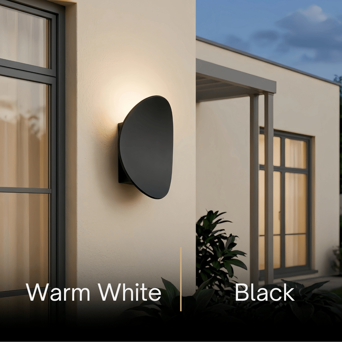 Velora Minimalist Pebble Outdoor Wall Lamp - Black/Grey Metal/Acrylic for Patio