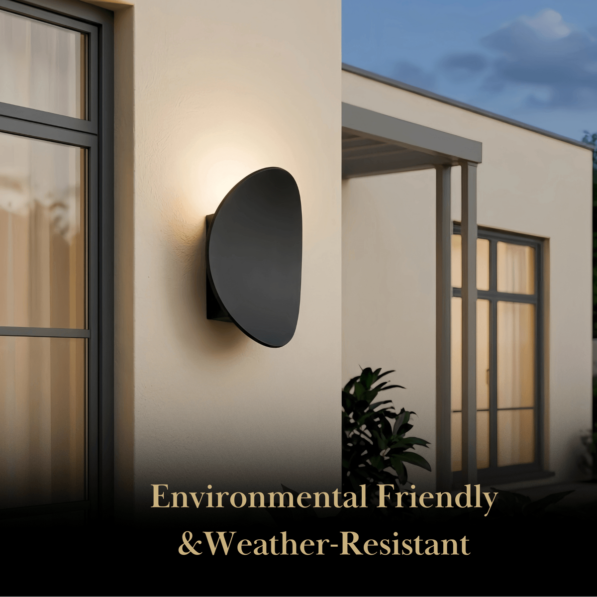 Velora Minimalist Pebble Outdoor Wall Lamp - Black/Grey Metal/Acrylic for Patio