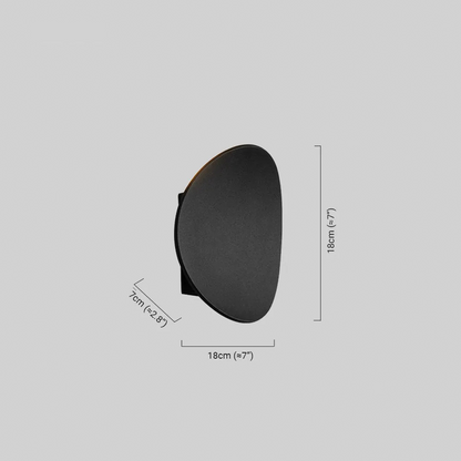 Velora Minimalist Pebble Outdoor Wall Lamp - Black/Grey Metal/Acrylic for Patio