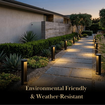 Irondale Minimalist Solar Outdoor Lamp - Black Metal Cylindrical Design Garden/Pathway