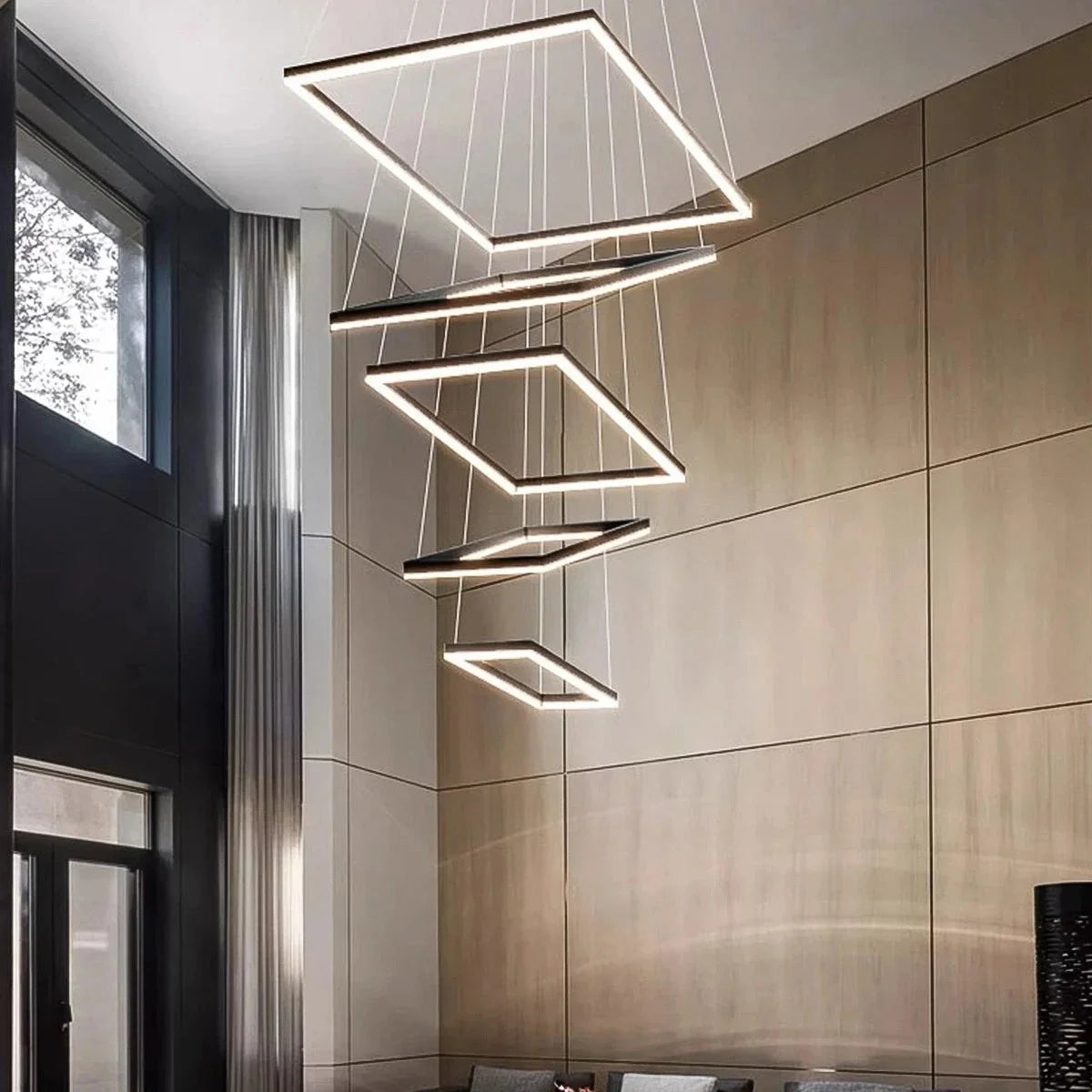 Black Linear Chandelier for Dining Table