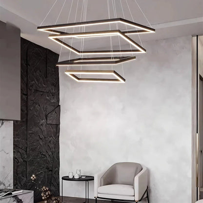 Black Linear Chandelier for Dining Table