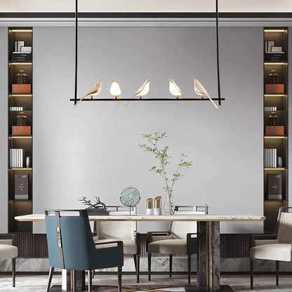 Gold Bird Chandelier for Living Room