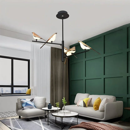 Gold Bird Chandelier for Living Room