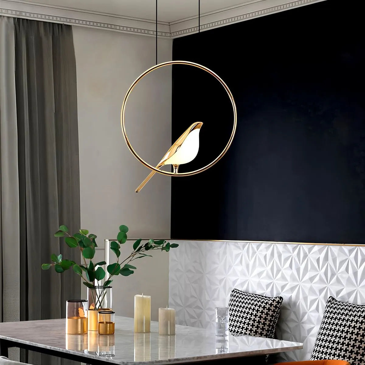Gold Bird Chandelier for Living Room