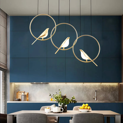 Gold Bird Chandelier for Living Room