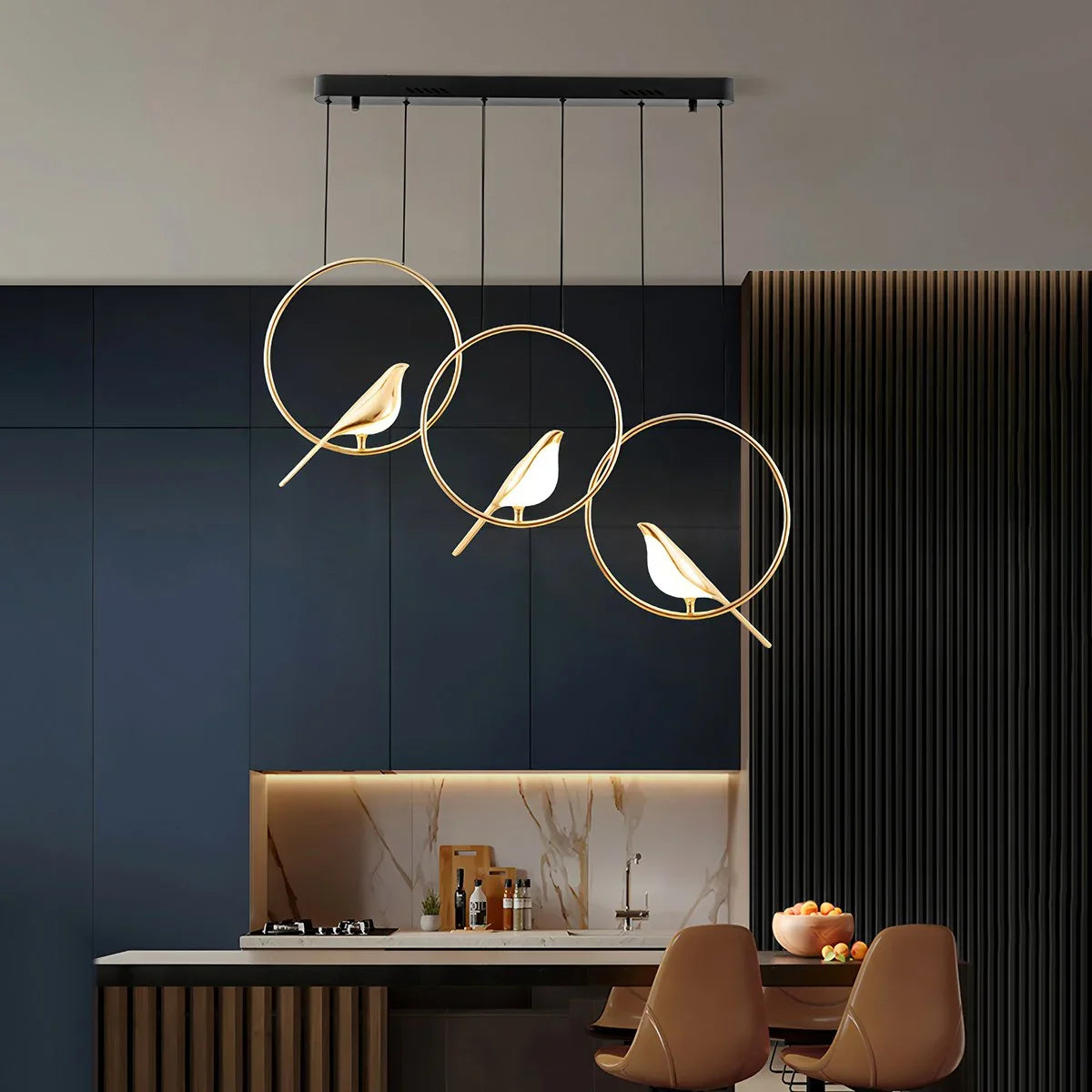 Gold Bird Chandelier for Living Room