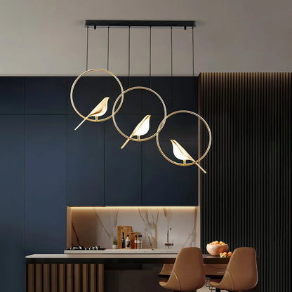 Gold Bird Chandelier for Living Room
